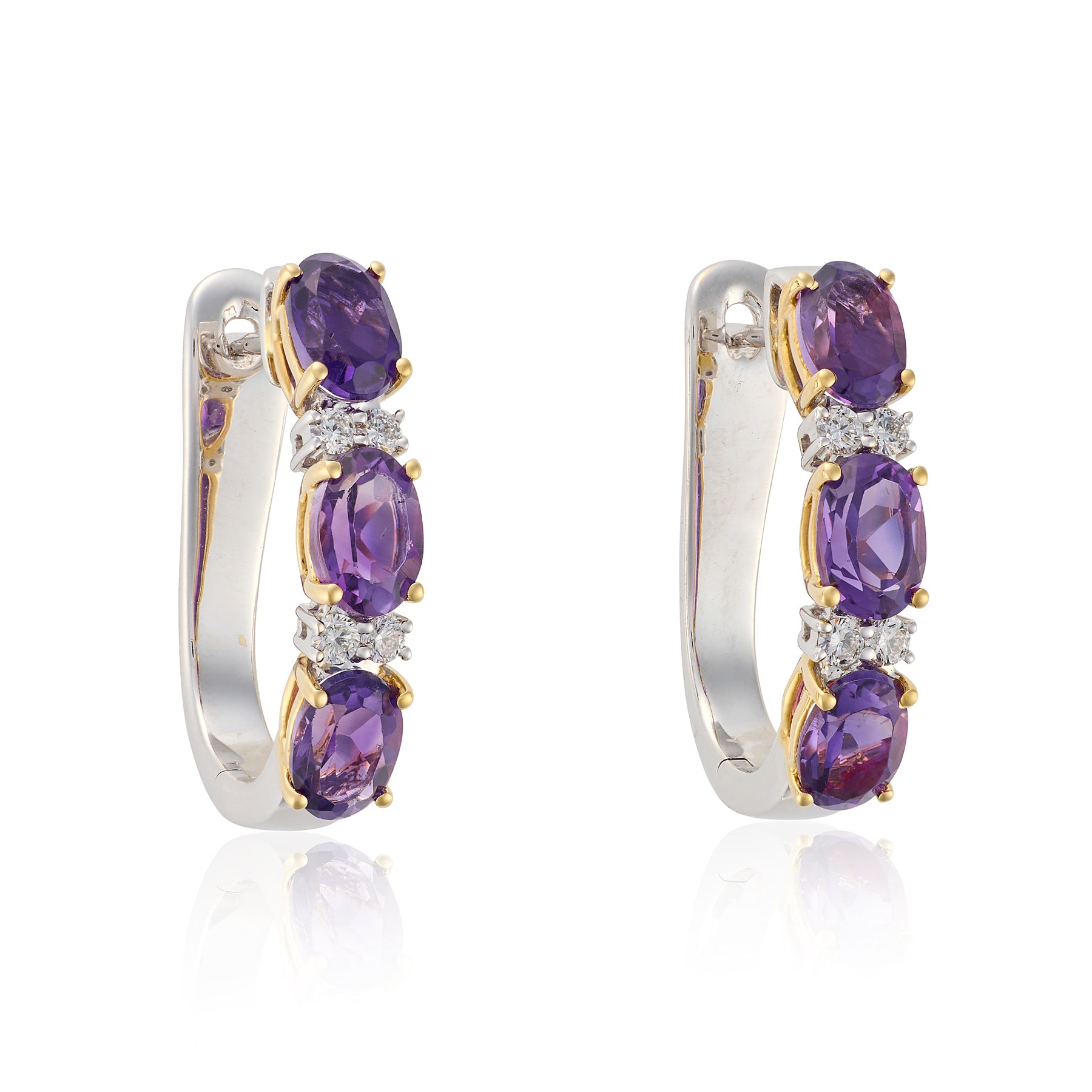 Amethyst & Diamond Earrings