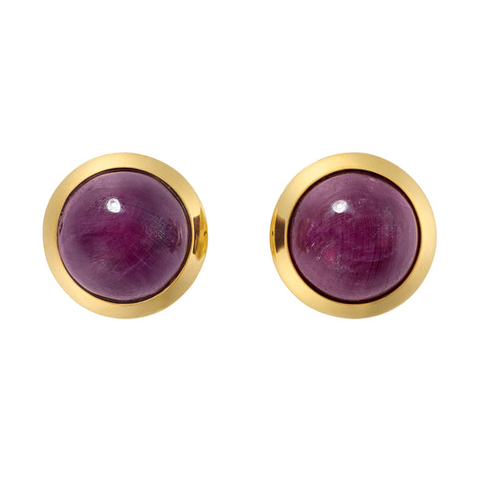 Vintage Ruby & 18ct Gold Earrings - Wildsmith Jewellery
