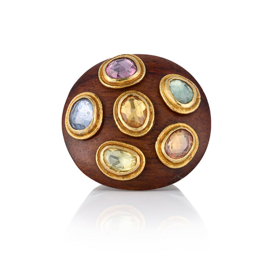 22ct Wooden Gemstone Ring - Wildsmith Jewellery