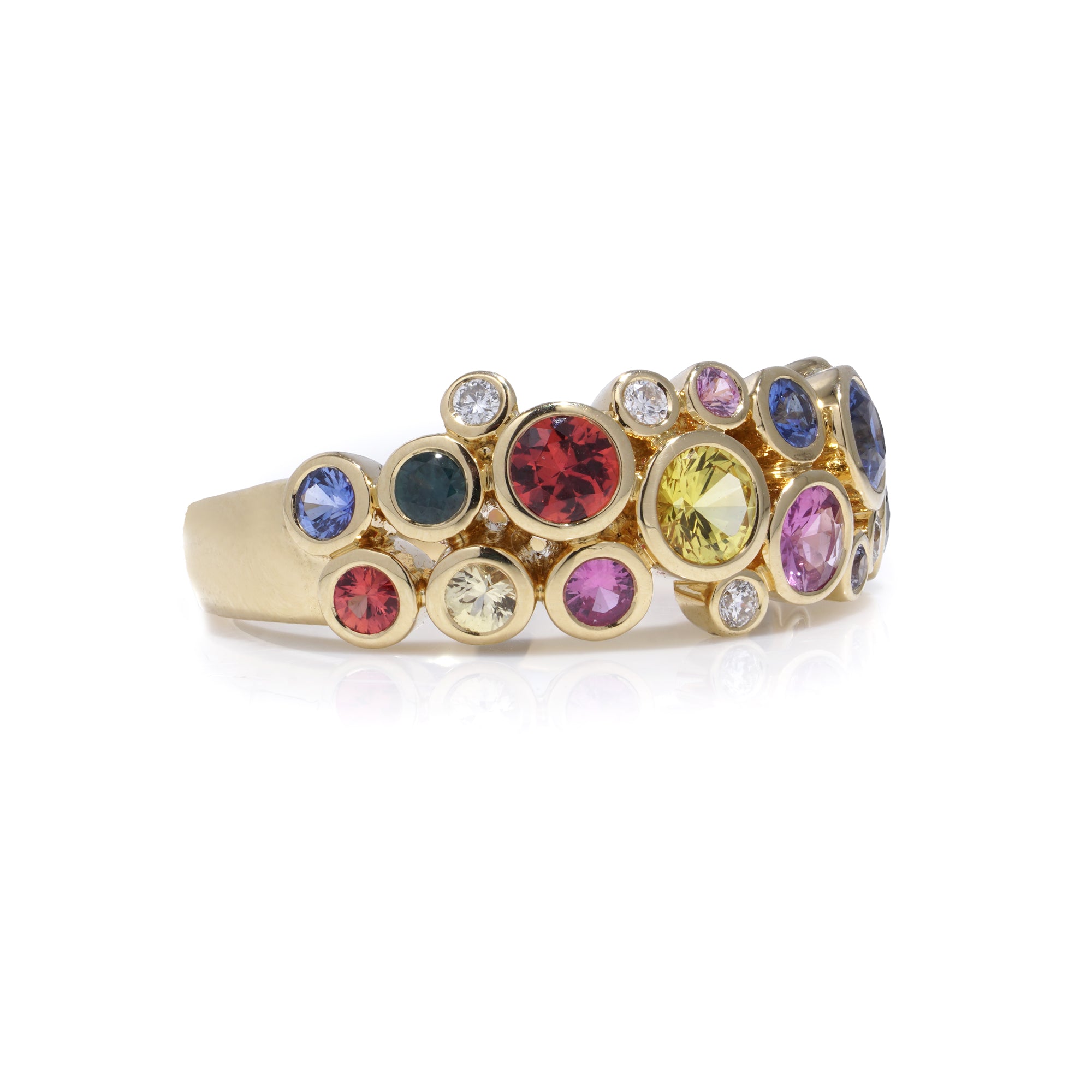 Multicoloured Sapphire Bubble Ring - Wildsmith Jewellery