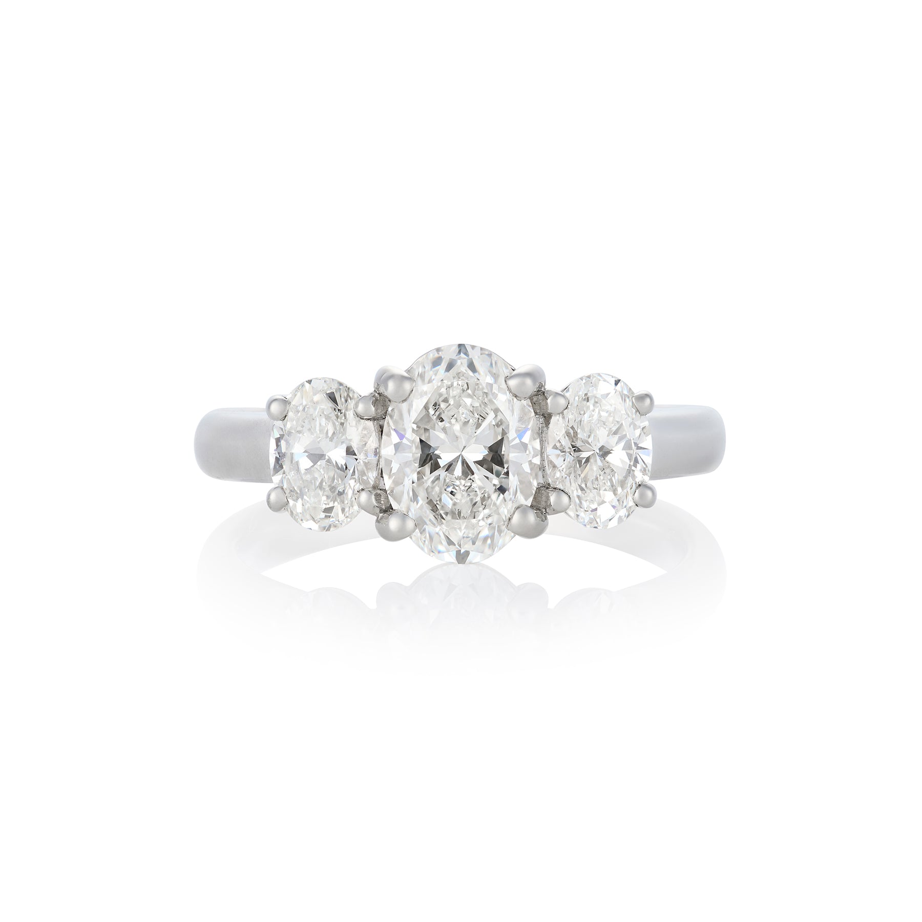 2ct GIA Certified Oval Diamond Three Stone Ring - Wildsmith Jewellery