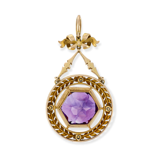 Amethyst & Gold Pendant, Russian - Wildsmith Jewellery