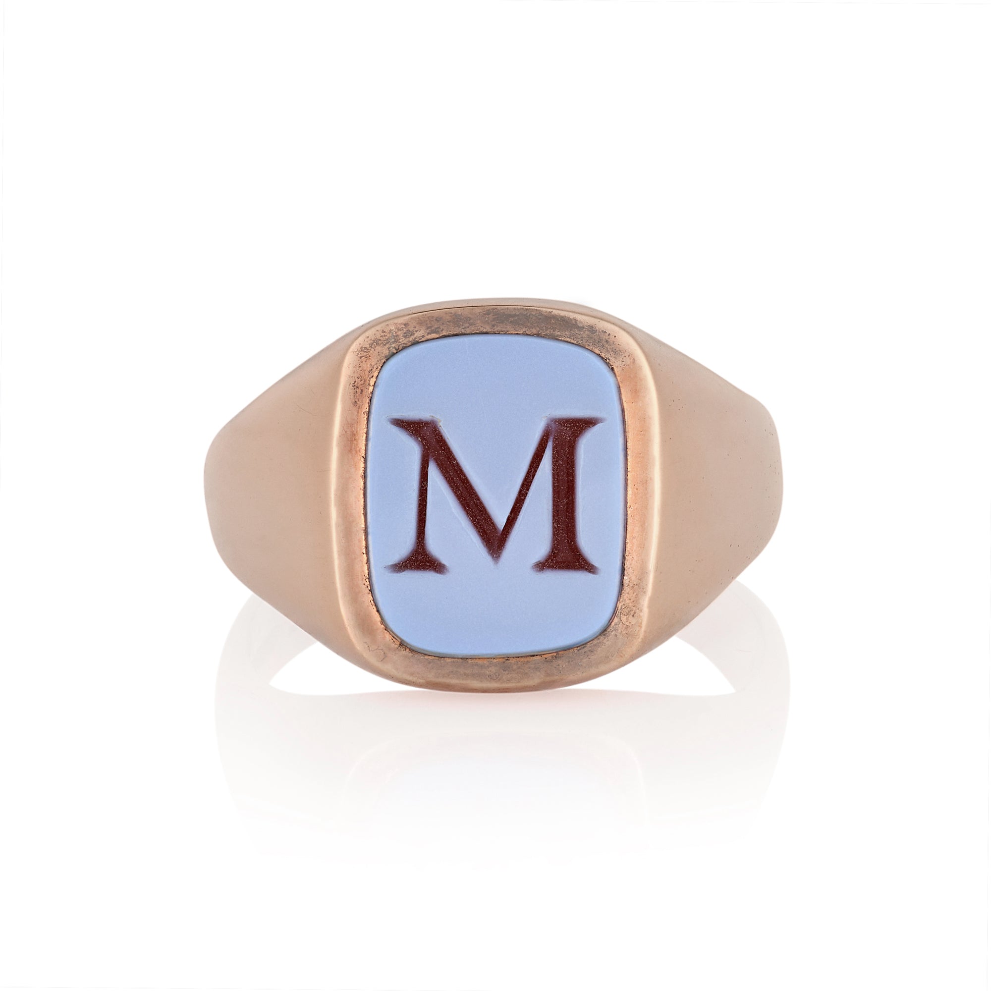 12 x 10.5mm Cushion Shaped Sardonyx Signet Ring