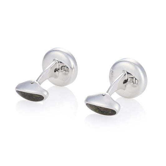 Sterling Silver Chrome Diopside Cufflinks