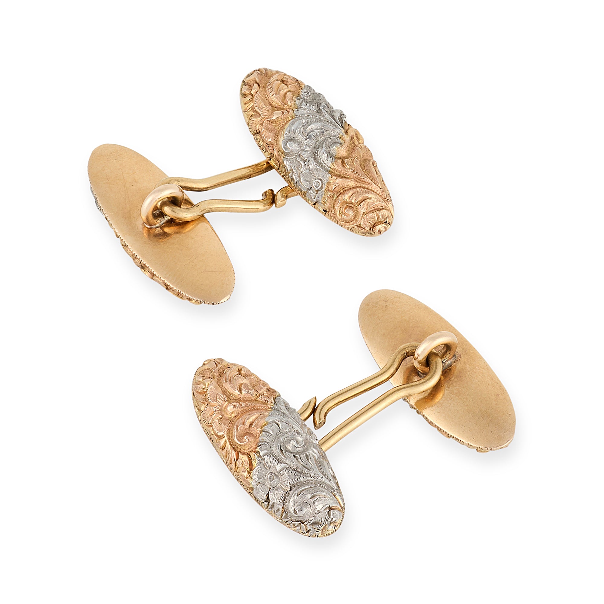 Antique 18ct Two Colour Gold Cufflinks