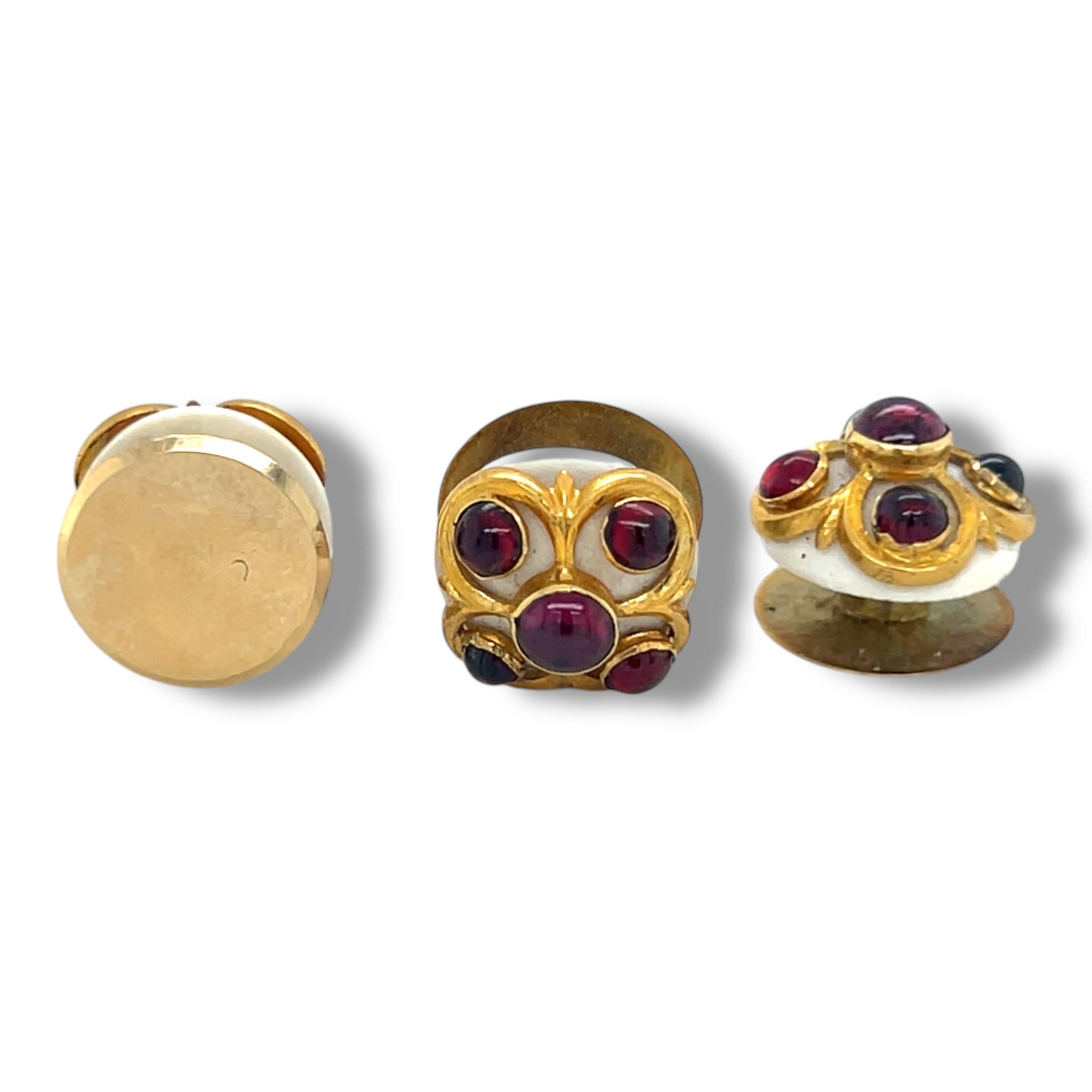 Victorian Enamel and Garnet Shirt Studs