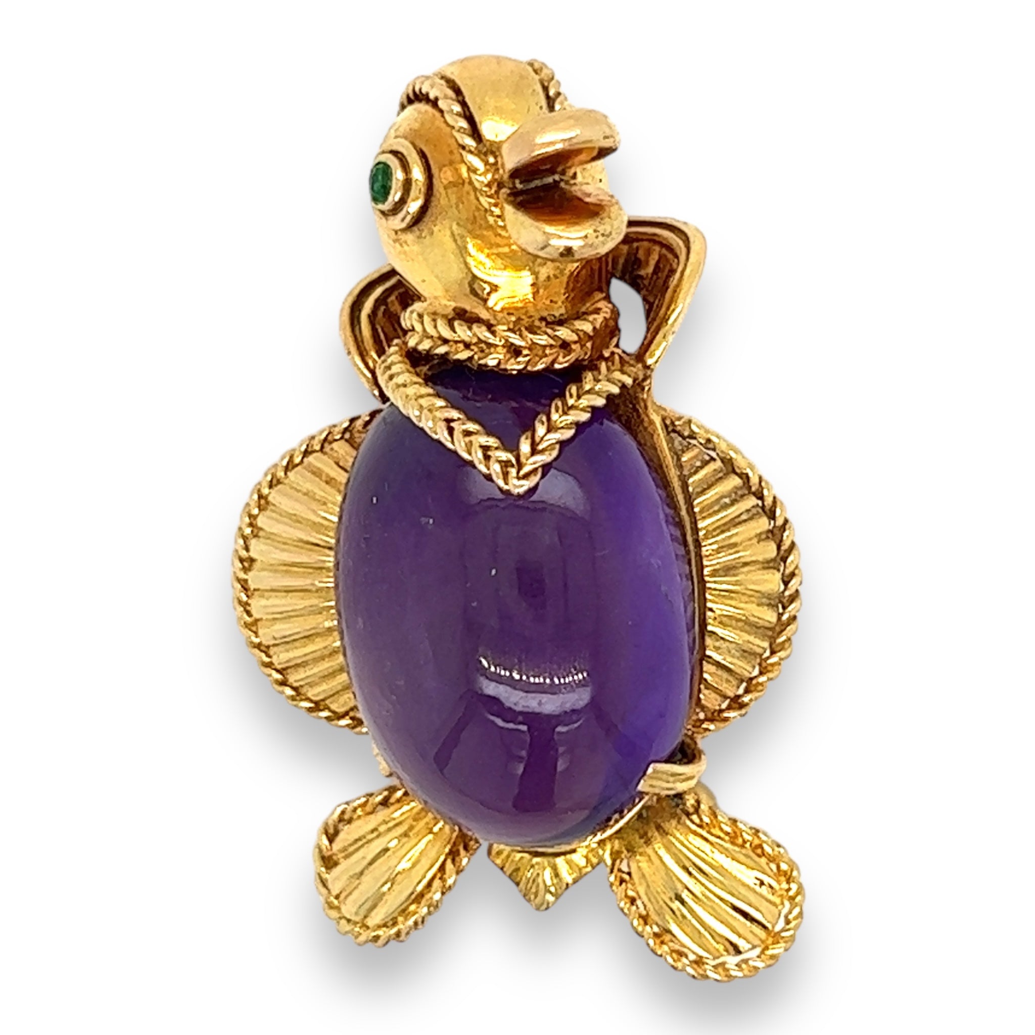 Amethyst & Tsavorite Duck Brooch, French - Wildsmith Jewellery