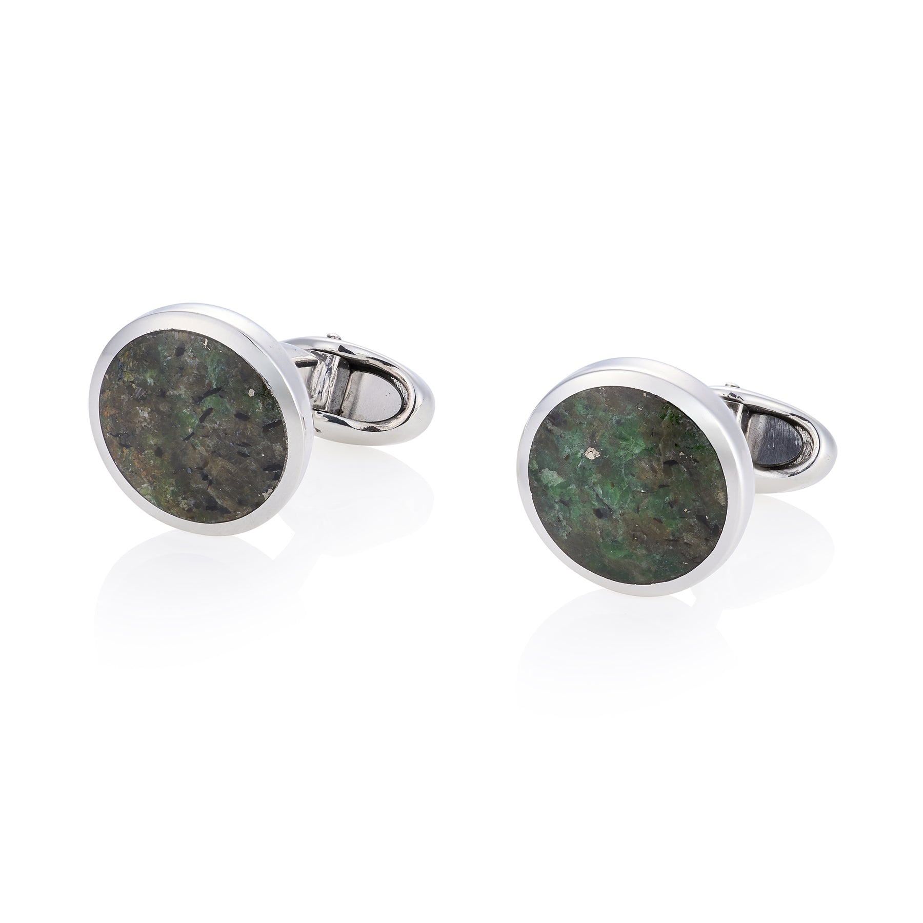 Sterling Silver Chrome Diopside Cufflinks