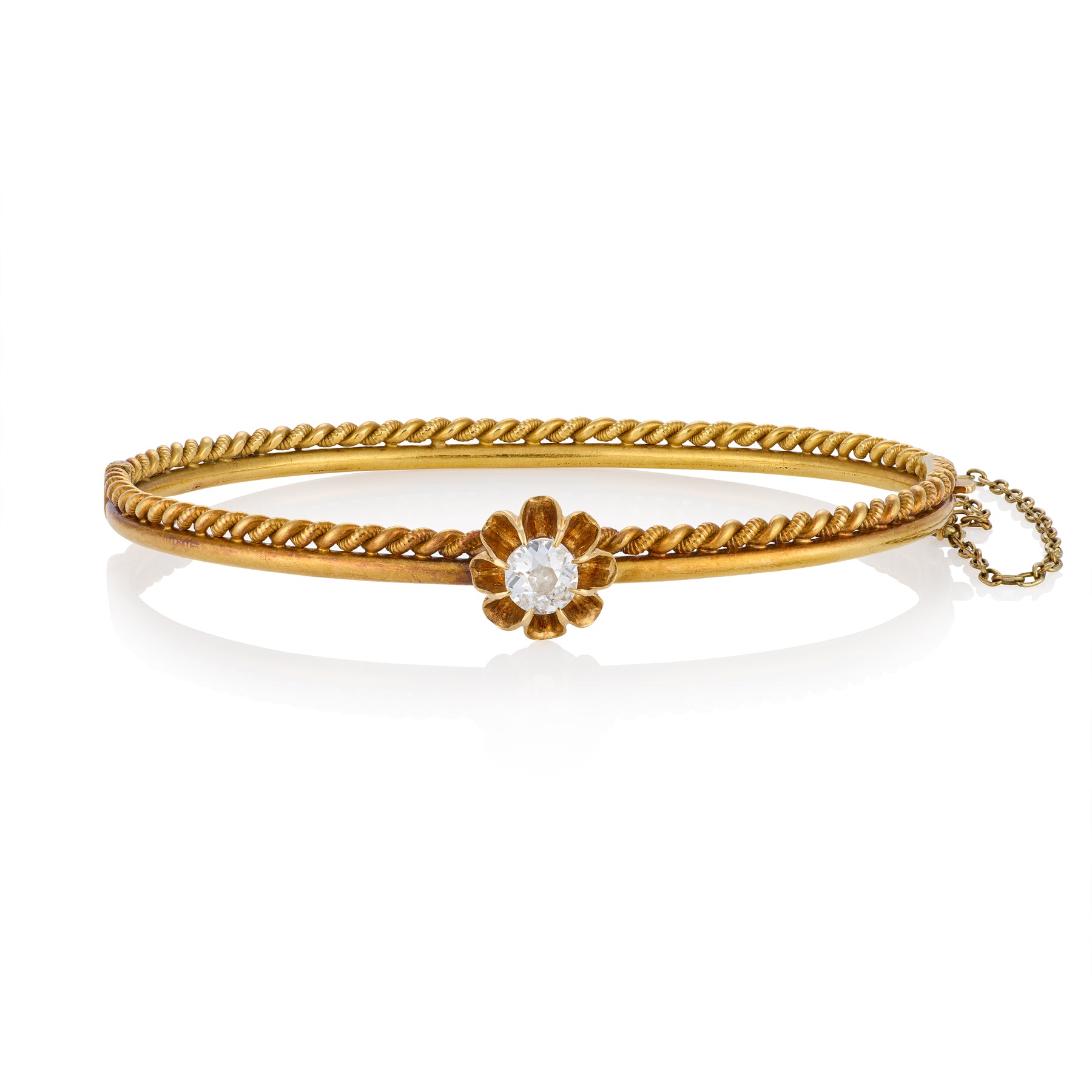 Victorian Old Mine Cut Diamond Bangle - Wildsmith Jewellery