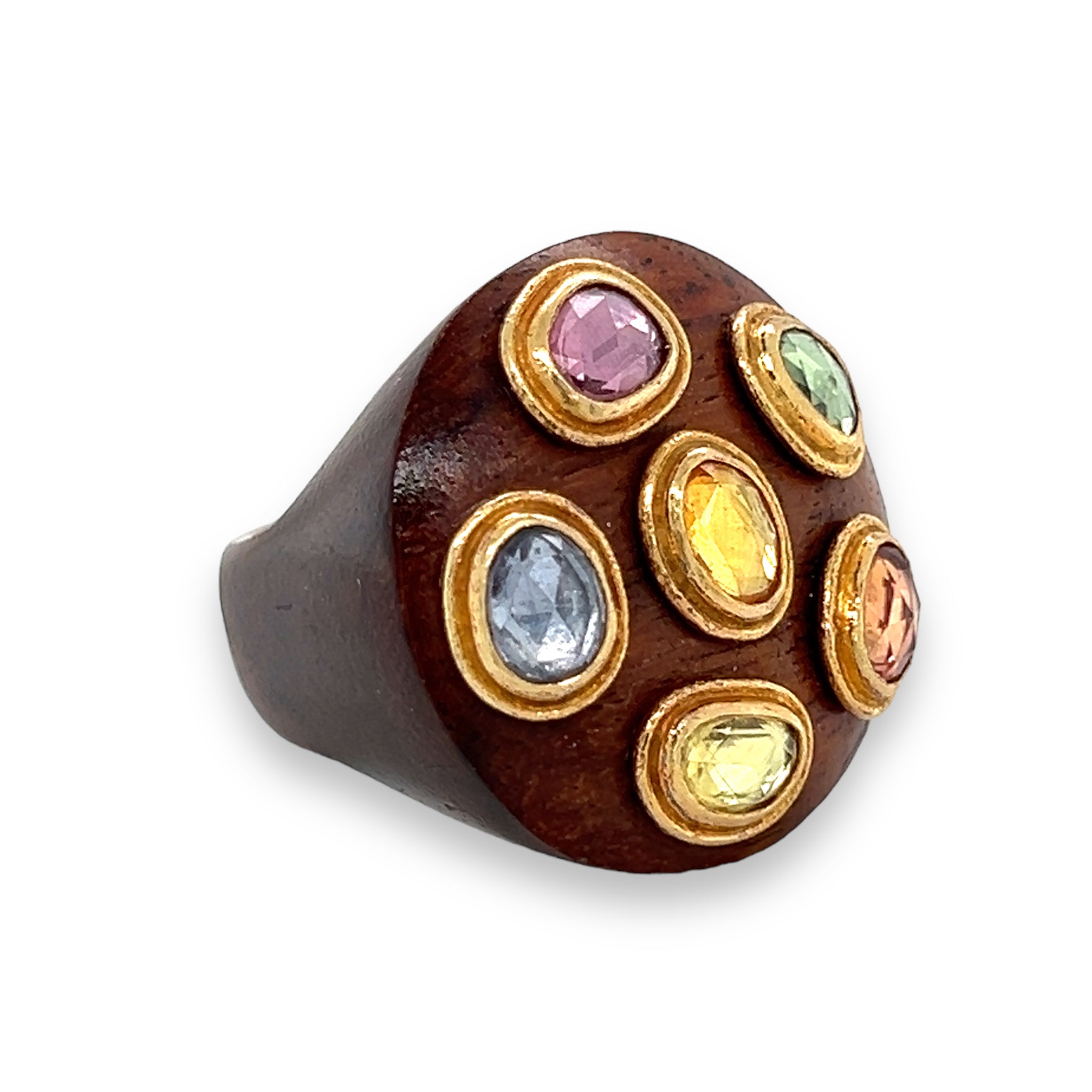 22ct Wooden Gemstone Ring - Wildsmith Jewellery
