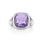 18ct White Gold, Amethyst & Diamond Ring by Poiray