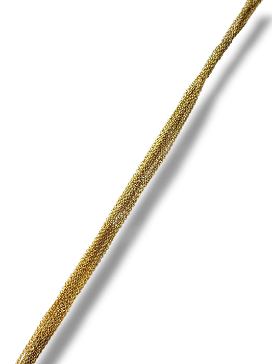 Vintage 18ct Gold Multi-Strand Trace Link Necklace, c.1980