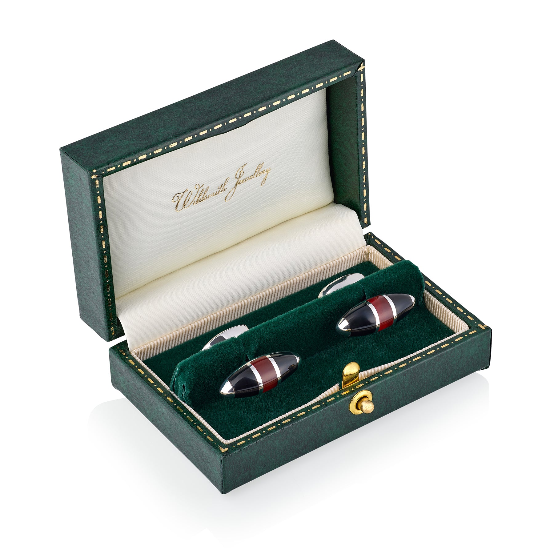 Onyx & Carnelian Torpedo Cufflinks