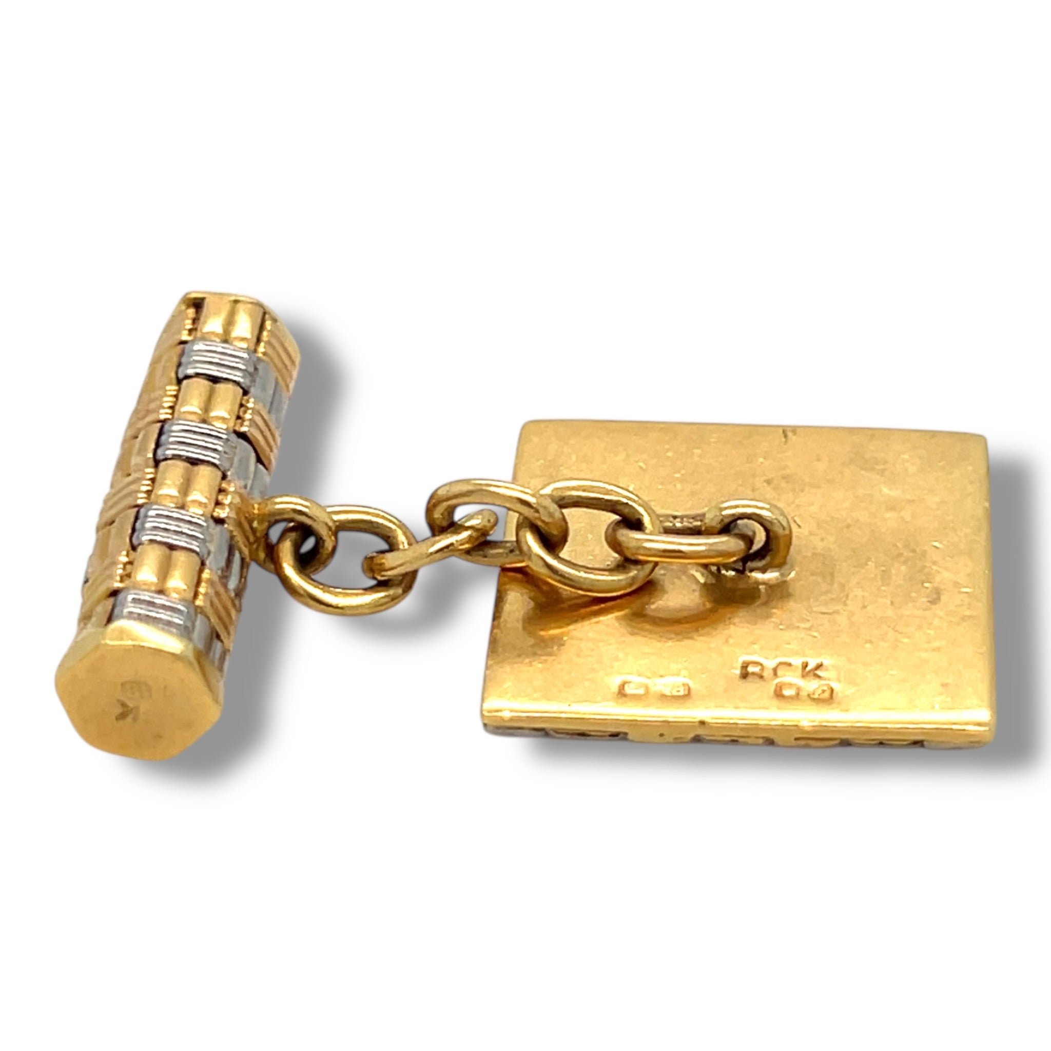 1960's 18ct Yellow & White Gold Cufflinks by Roy King