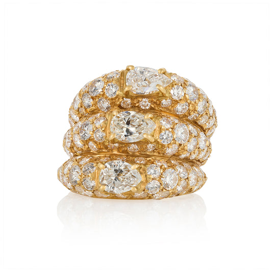 Vintage Pear Cut Diamond Cocktail Ring