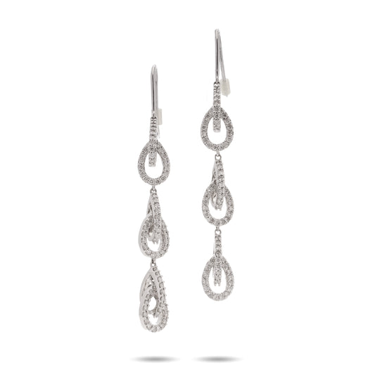 18ct White Gold & Diamond Drop Earrings - Wildsmith Jewellery