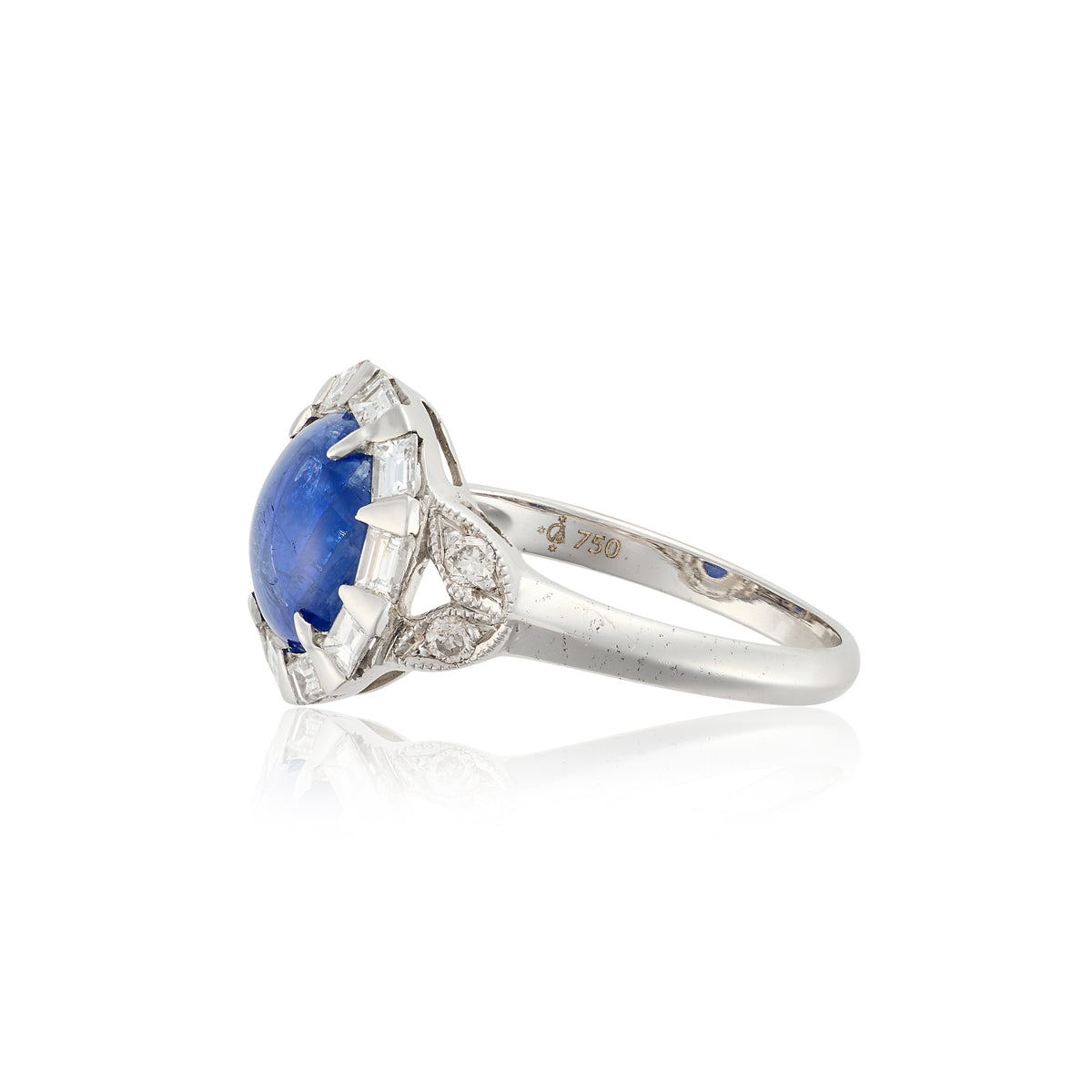 Art Deco Burma Sapphire & Diamond Ring