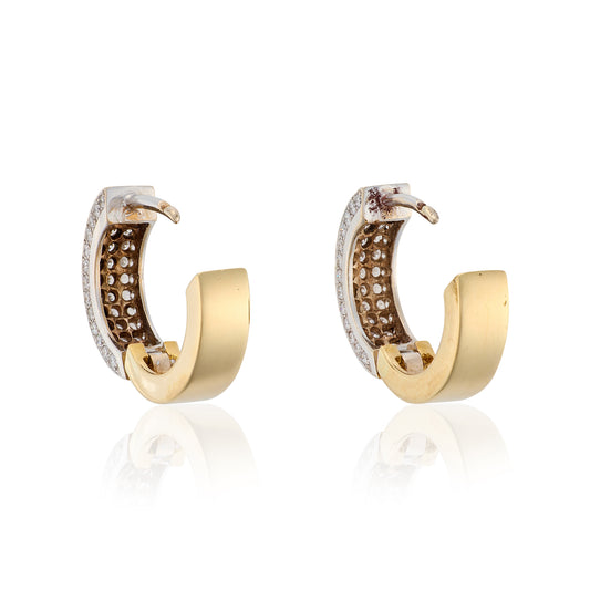 18ct Gold & Diamond Huggie Earrings - Wildsmith Jewellery