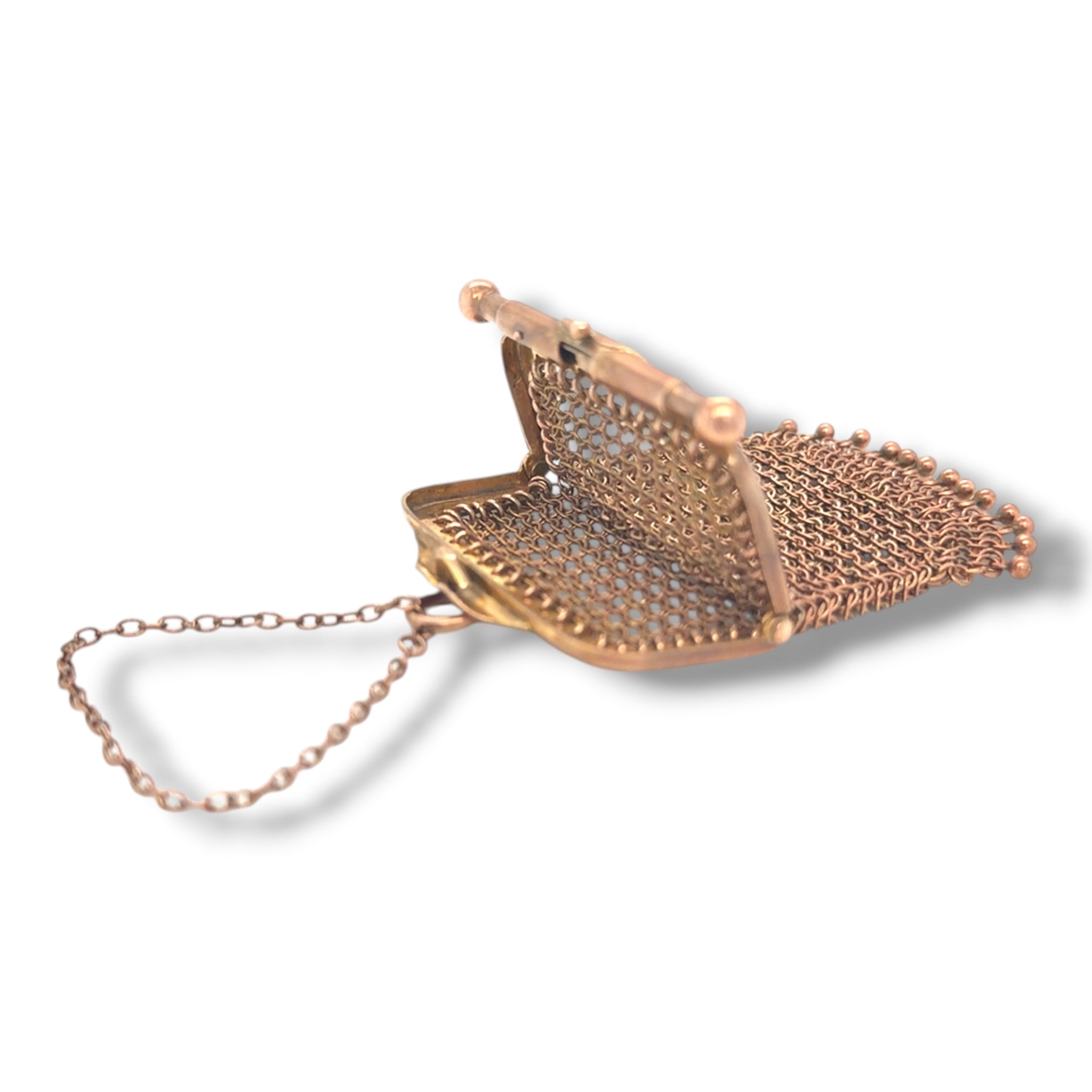Antique 9ct Gold Mesh Coin Purse, Circa 1900