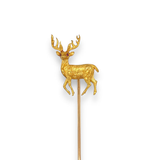 Antique Stag Stickpin, French - Wildsmith Jewellery