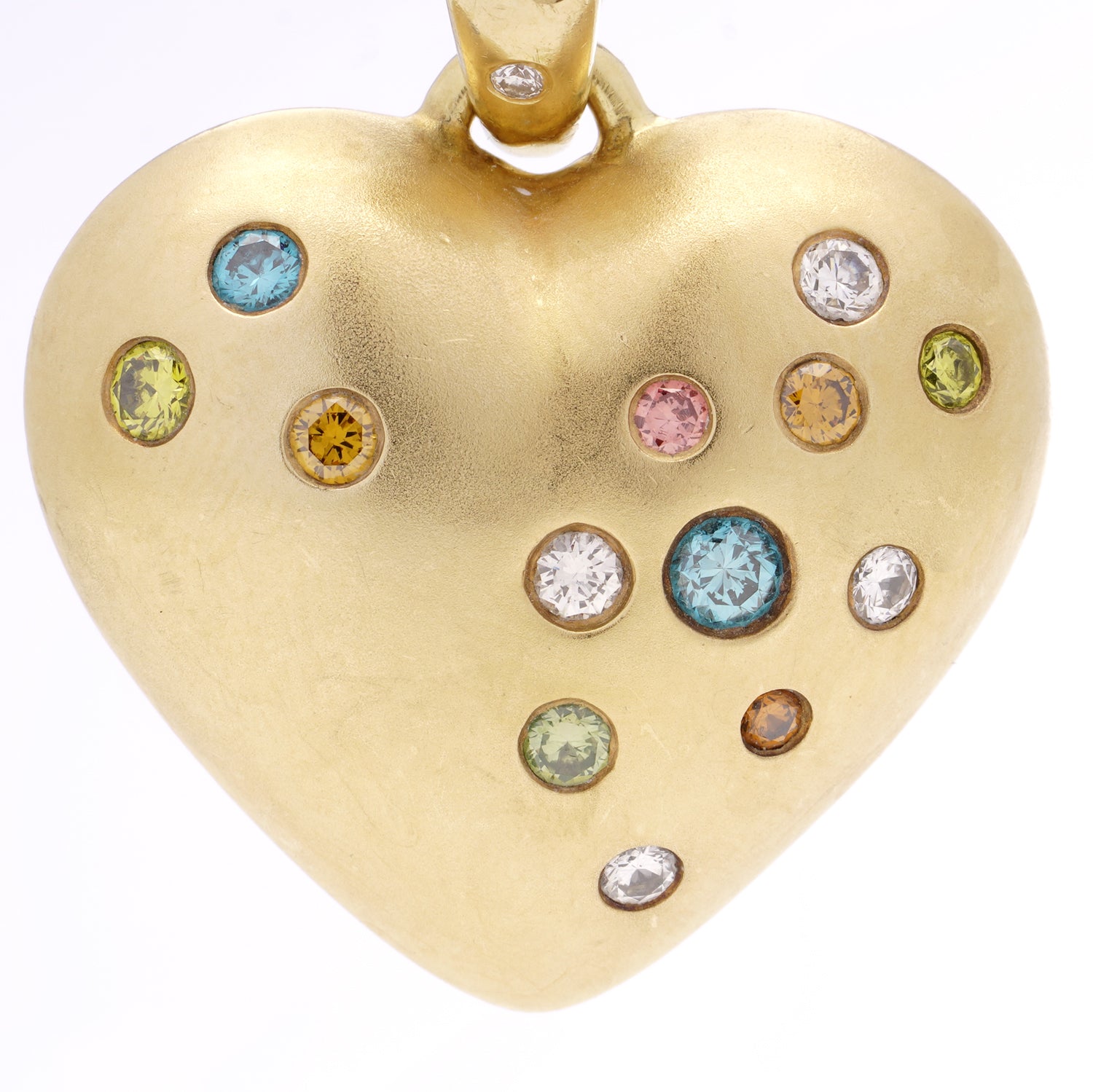 Multi Gemstone 18ct Gold Heart Pendant