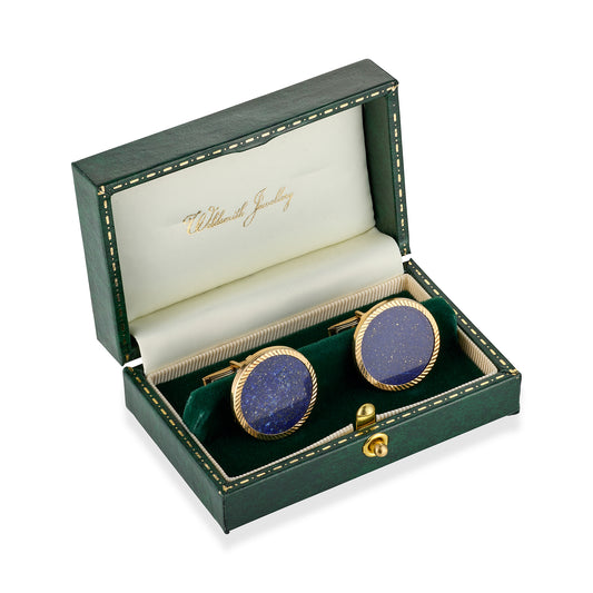 Large Lapis Lazuli & Rose Gold Cufflinks