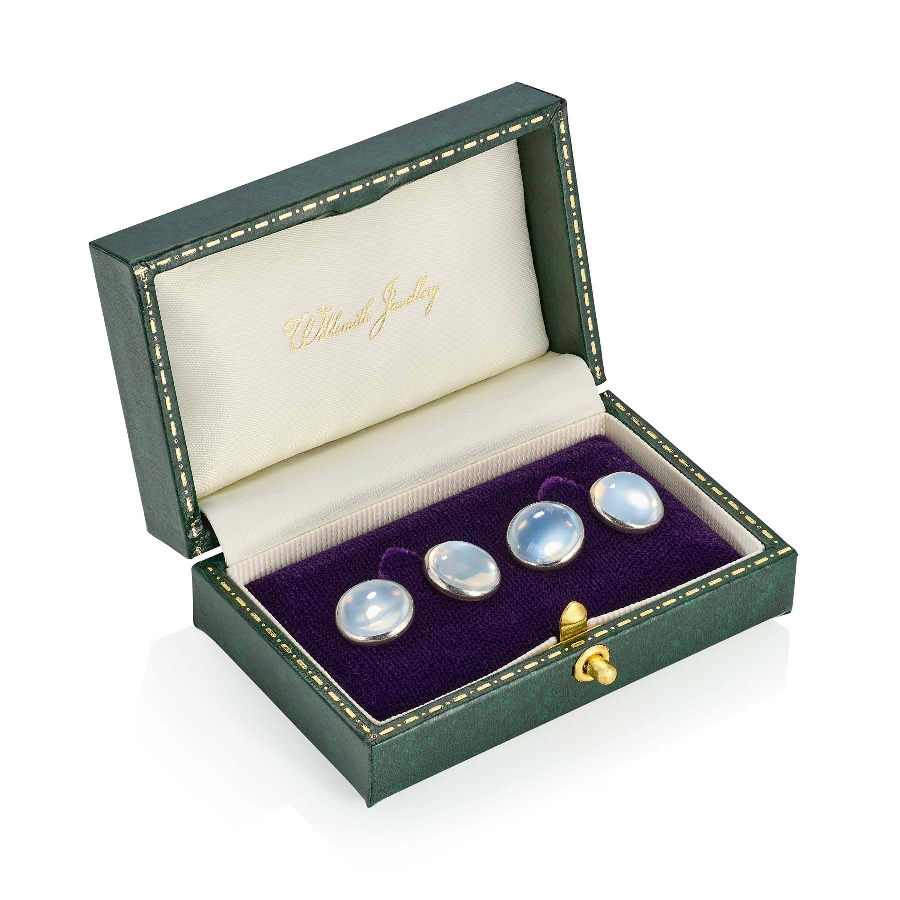 Art Deco Moonstone Platinum & Gold Cufflinks - Wildsmith Jewellery