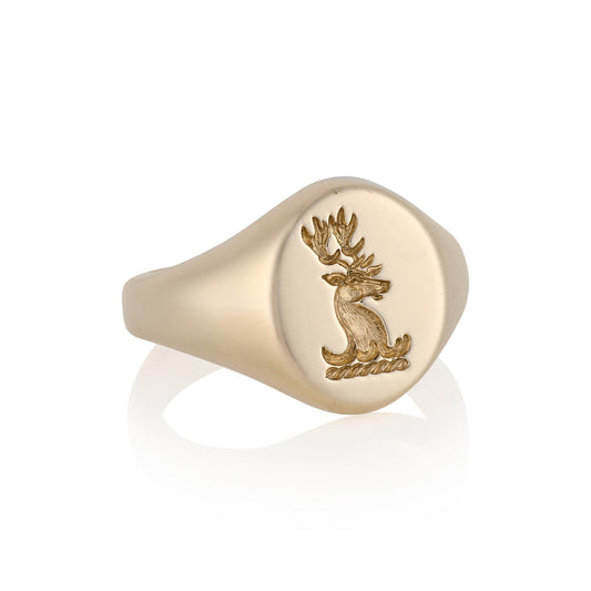 10.5 x 8.5mm Ladies Oxford Oval Signet Ring - Wildsmith Jewellery