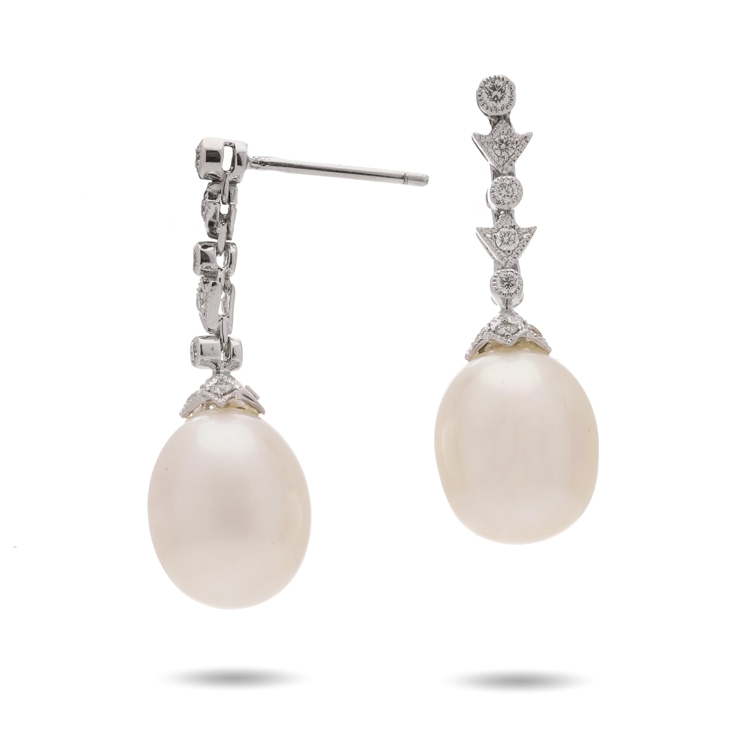 Pearl and Diamond Earrings - Wildsmith Jewellery