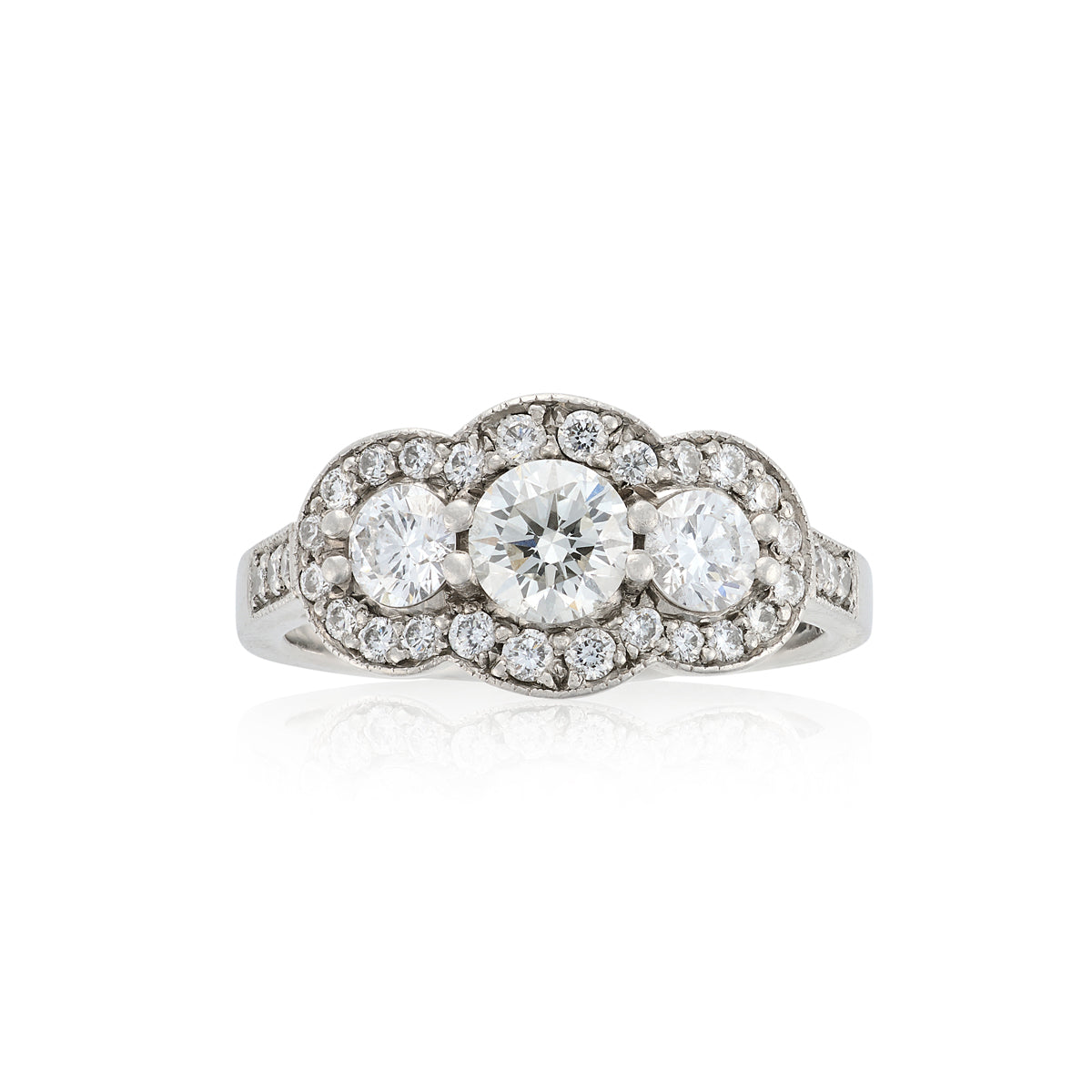 Diamond Three Stone Engagement Ring