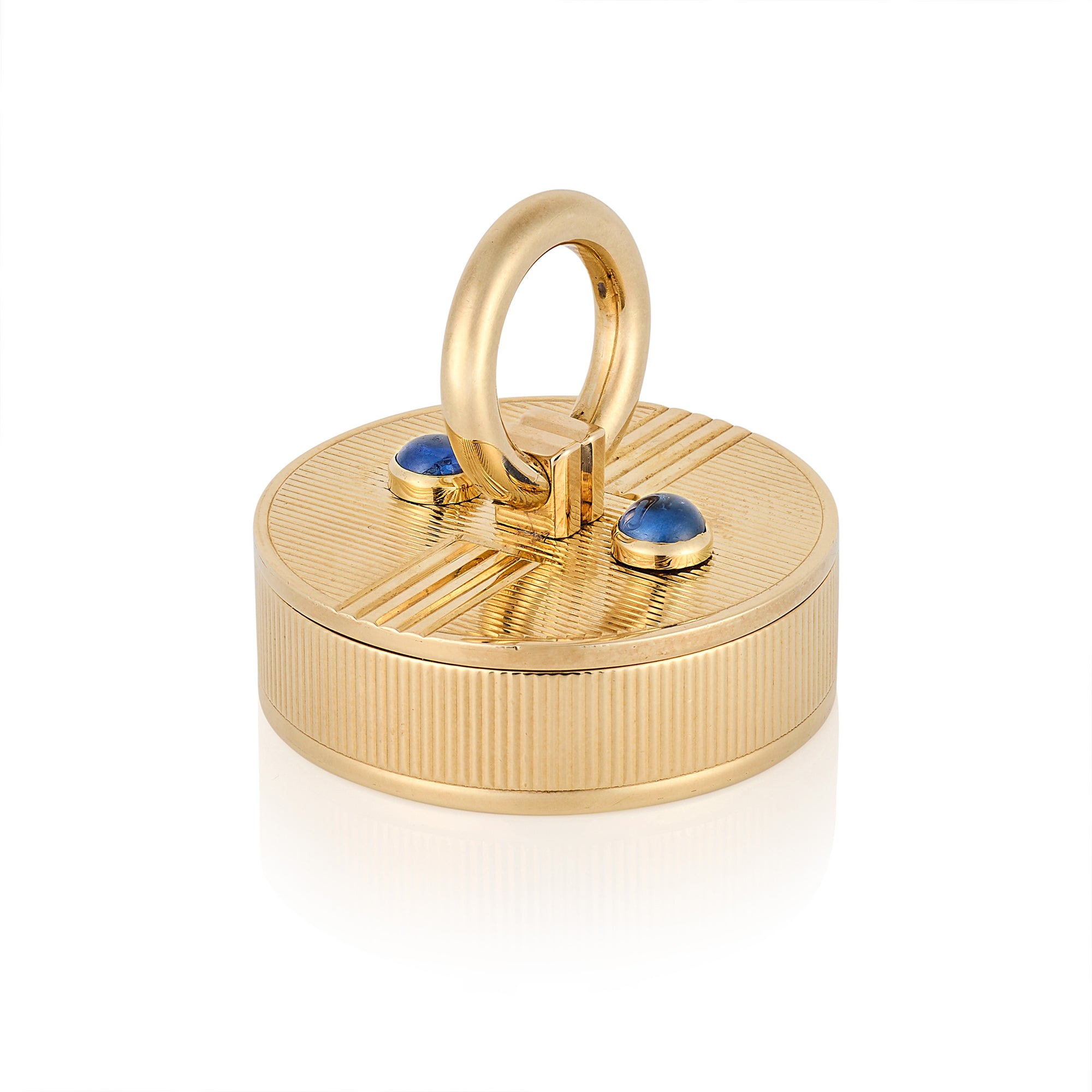 Gold & Sapphire Pillbox by Cartier London