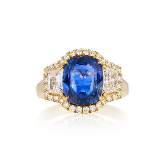 Ceylon Sapphire & Diamond Ring
