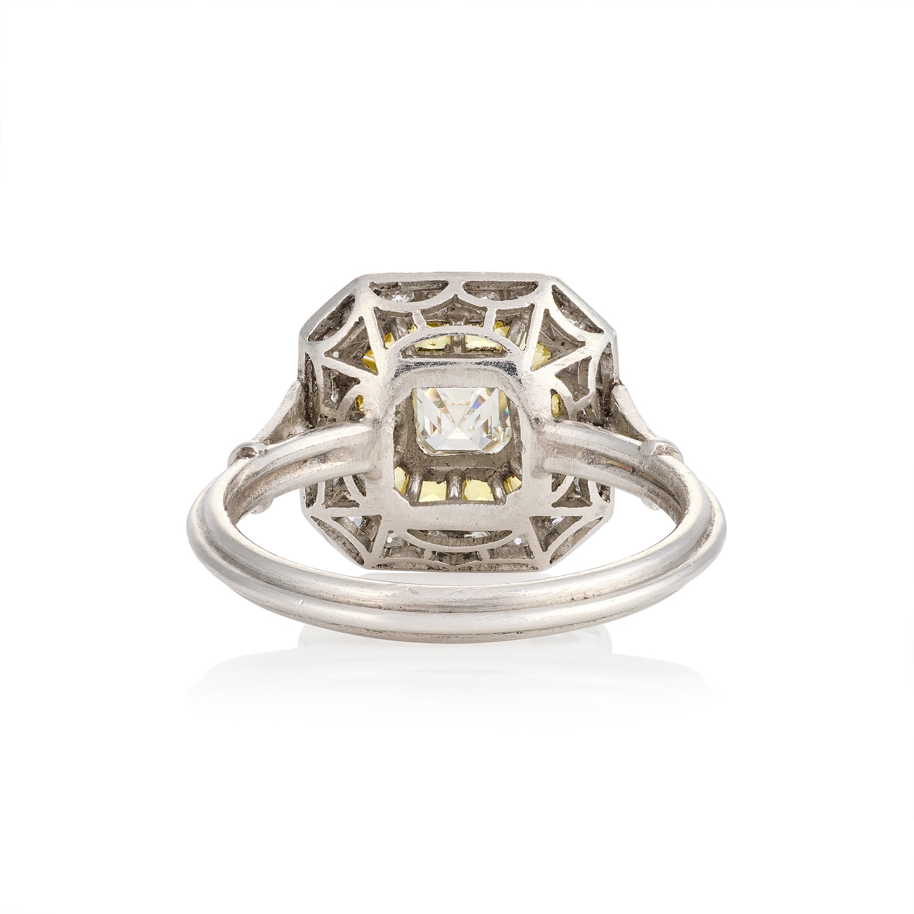 Art Deco Style Diamond and Yellow Sapphire Ring - Wildsmith Jewellery