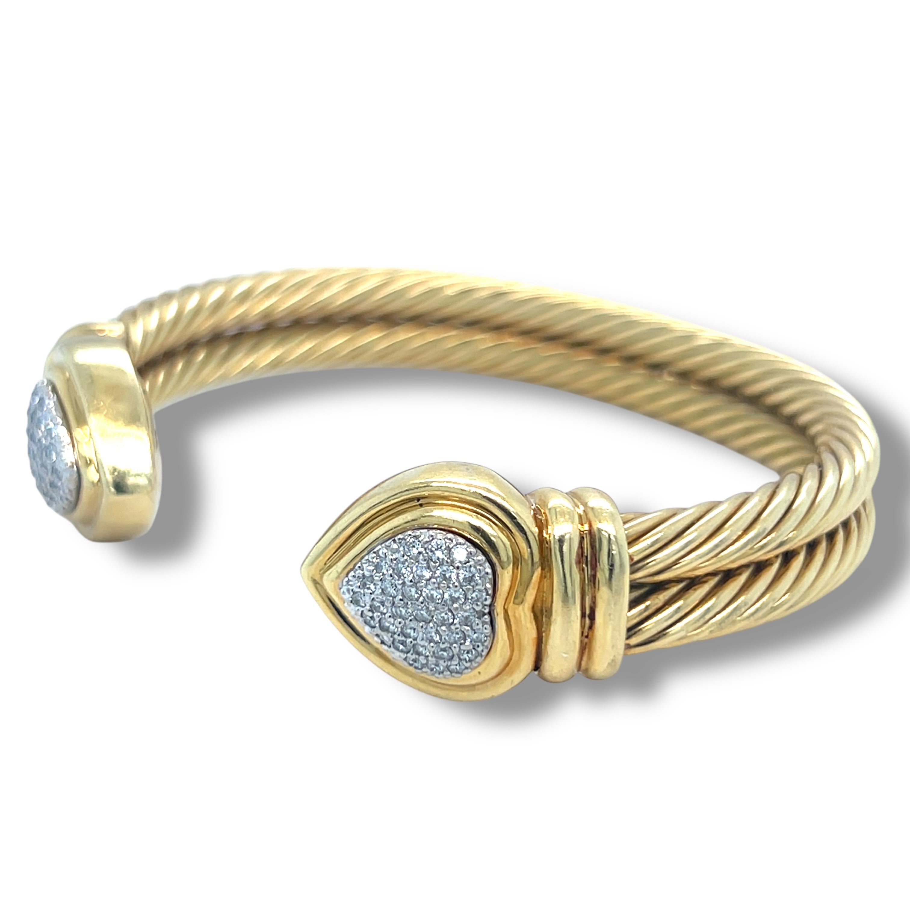 David Yurman Diamond Heart Cuff Bracelet