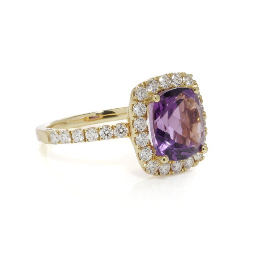 Amethyst & Diamond Cluster Ring - Wildsmith Jewellery