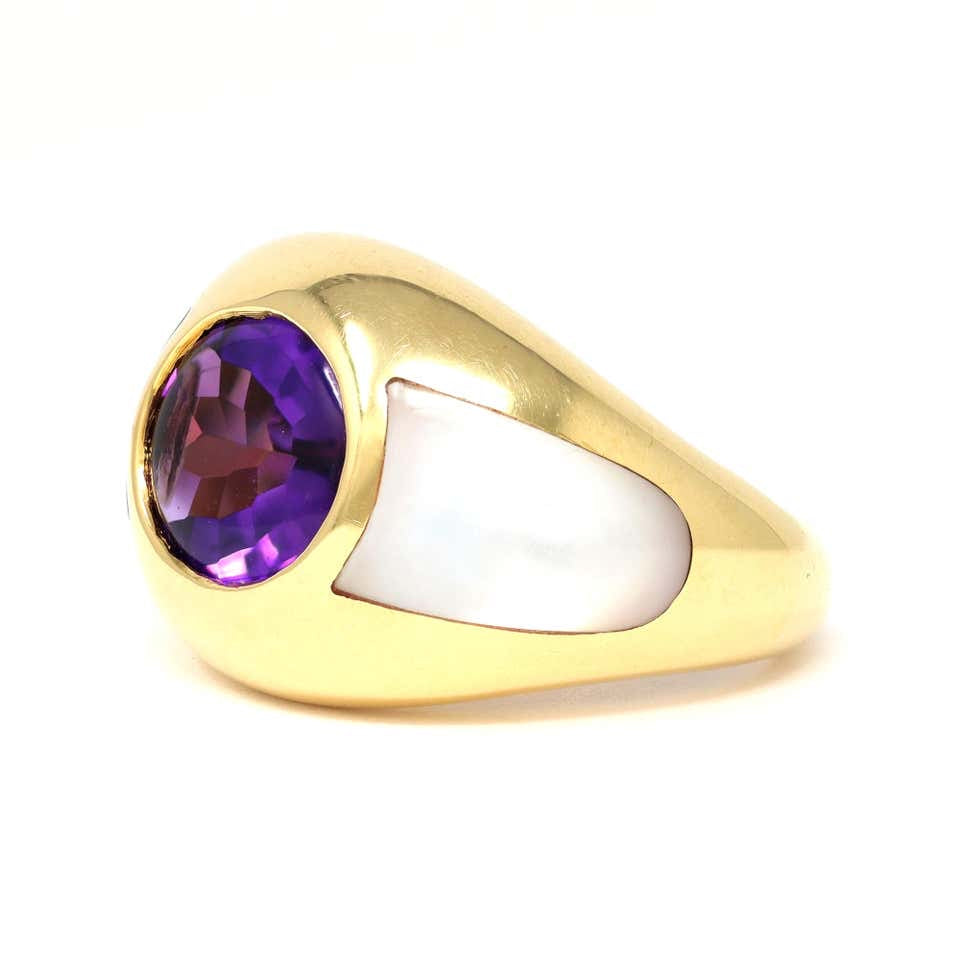 Amethyst and Mother of Pearl Ring by Mauboussin Paris - Wildsmith Jewellery