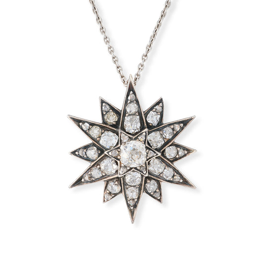 Antique Diamond Star Pendant - Wildsmith Jewellery