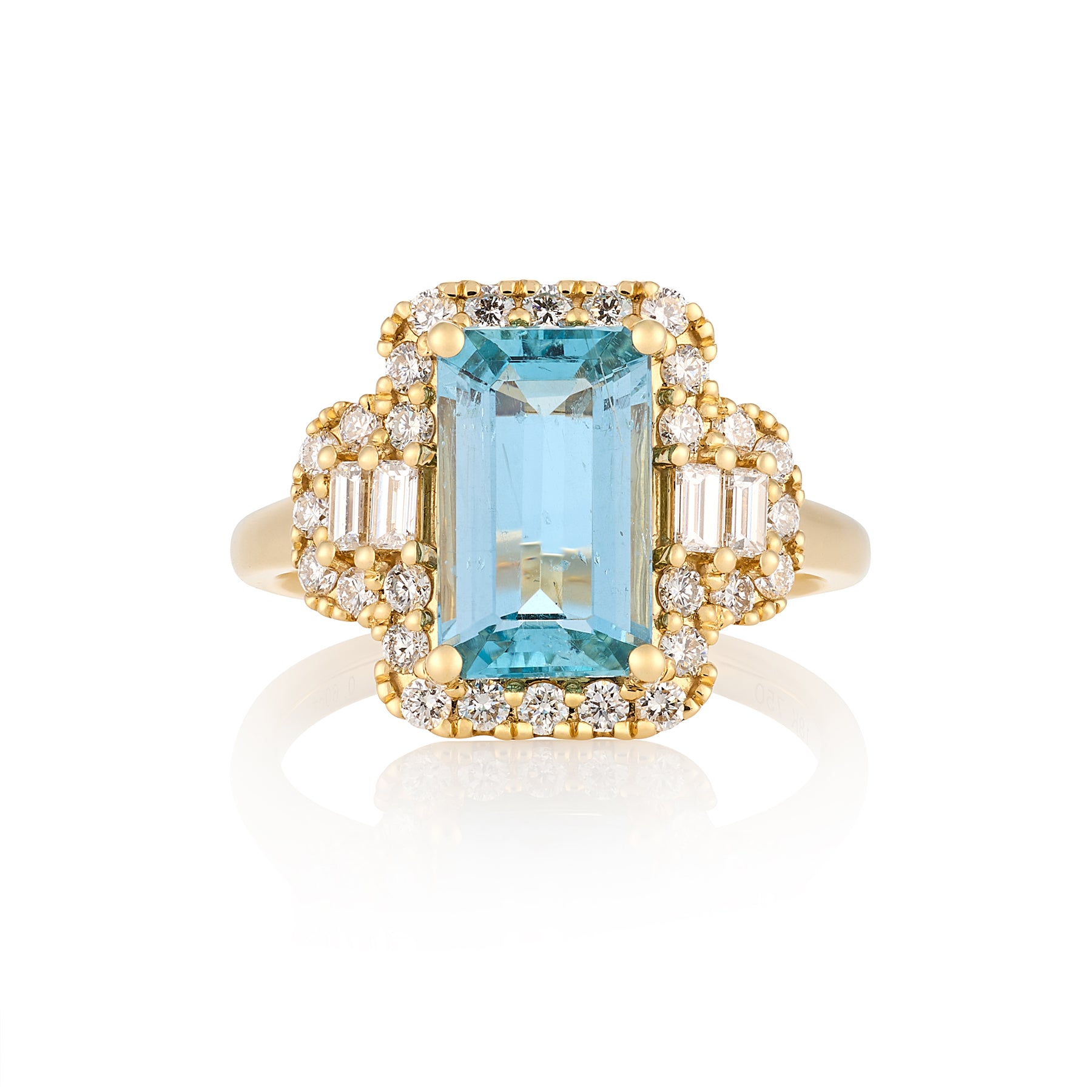 Art Deco Aquamarine & Diamond Ring