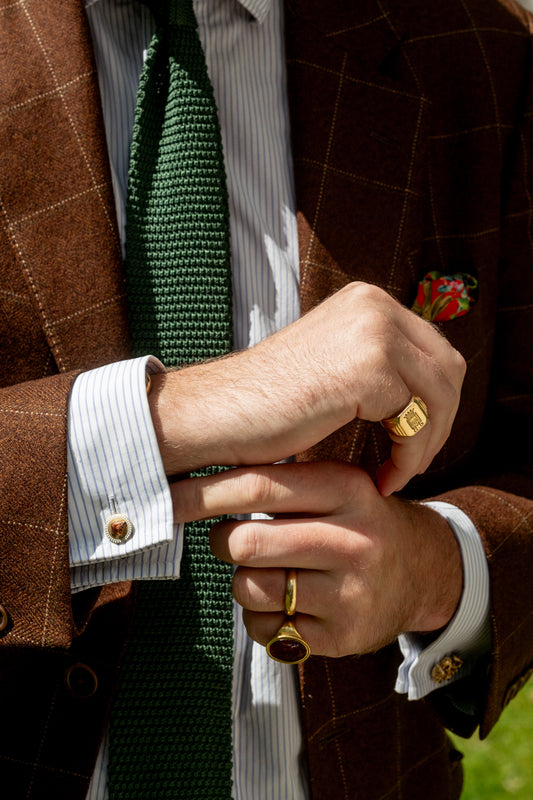 Victorian 18ct Gold & Enamel Equestrian Cufflinks - Wildsmith Jewellery