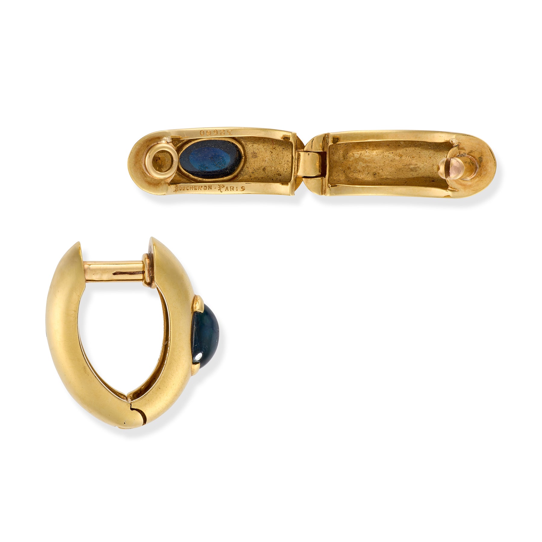 18ct Gold & Sapphire Cufflinks by Boucheron
