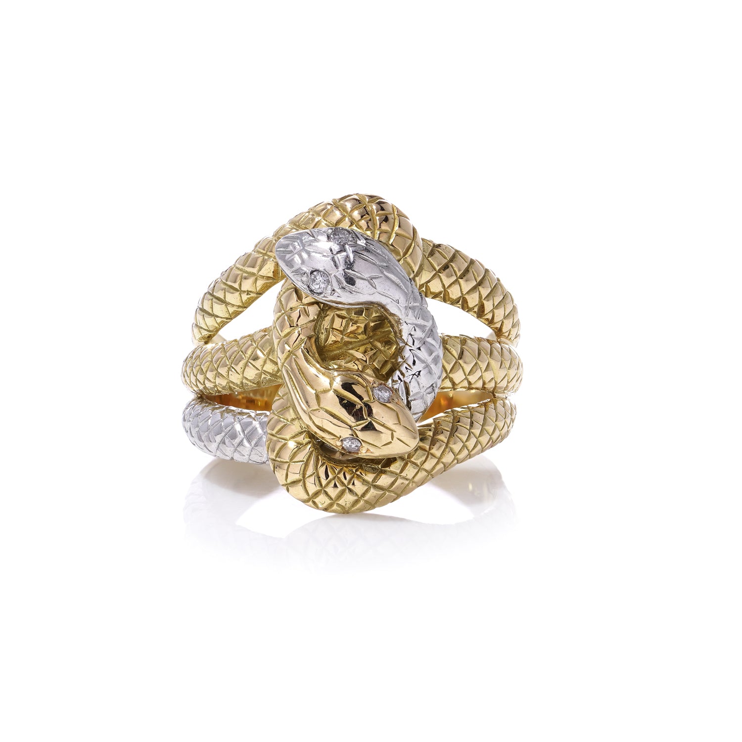 Platinum & Gold Snake Ring