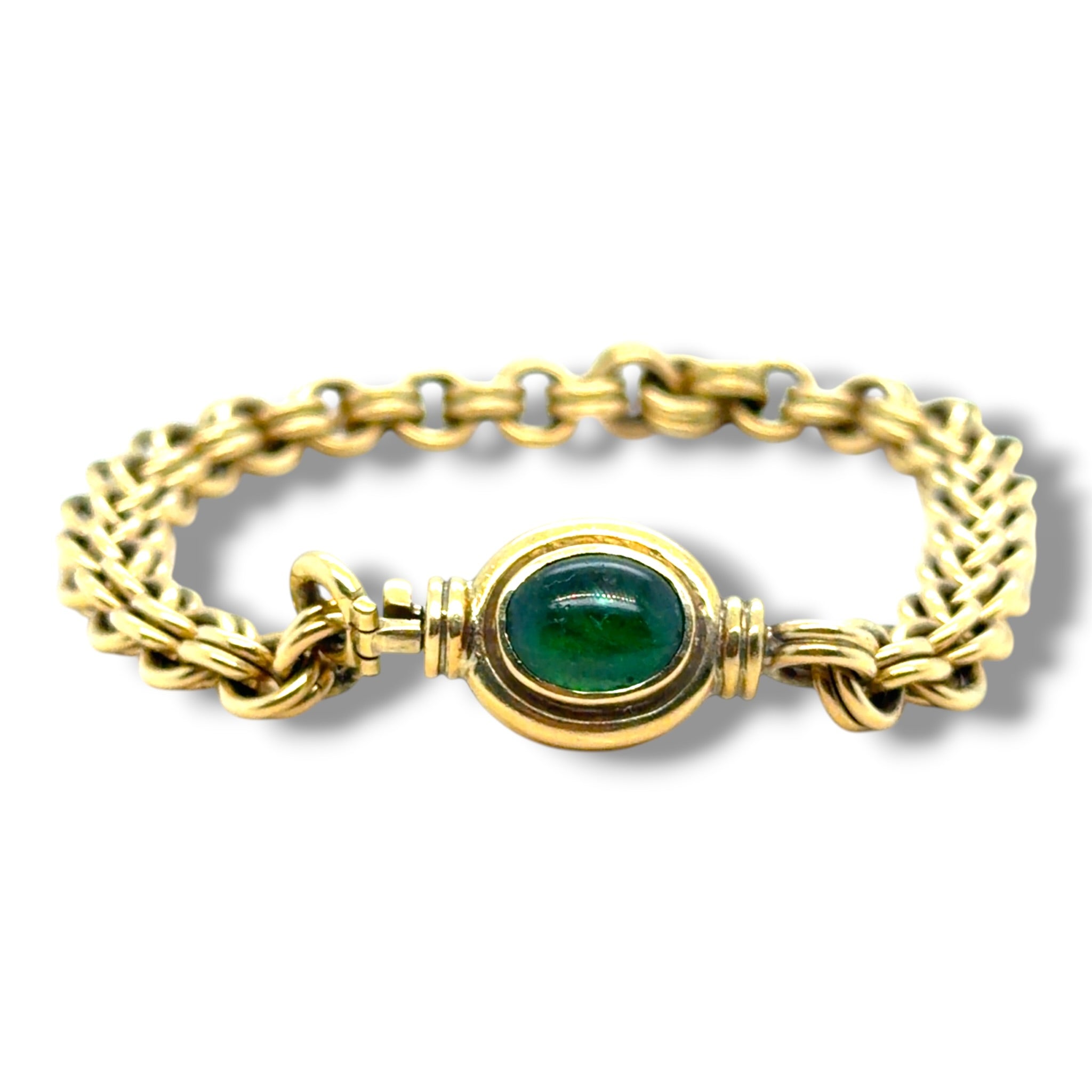 Vintage 18ct Gold Ruby & Emerald Bracelet