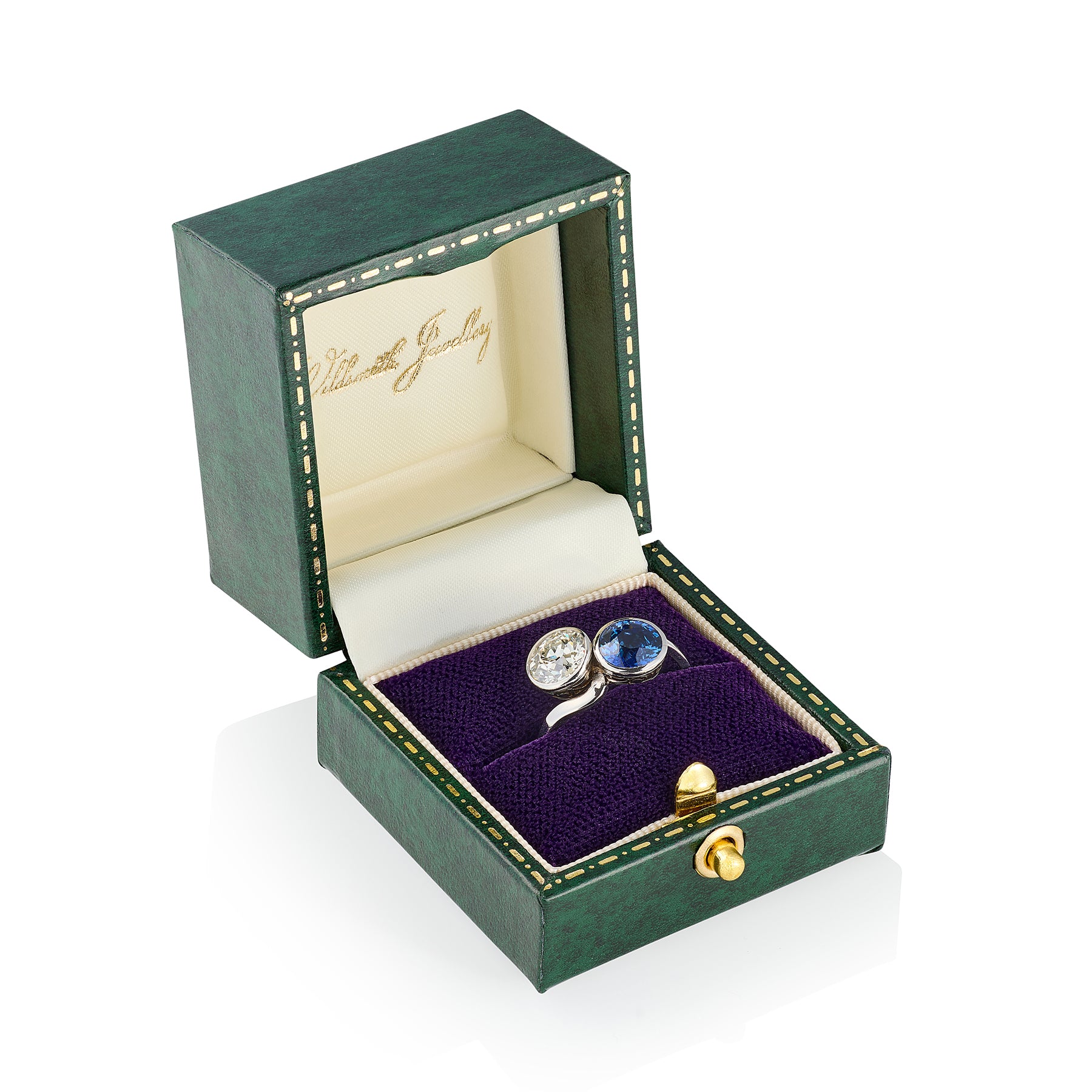 1920's Toi et Moi Old Cut Diamond & Sapphire Ring