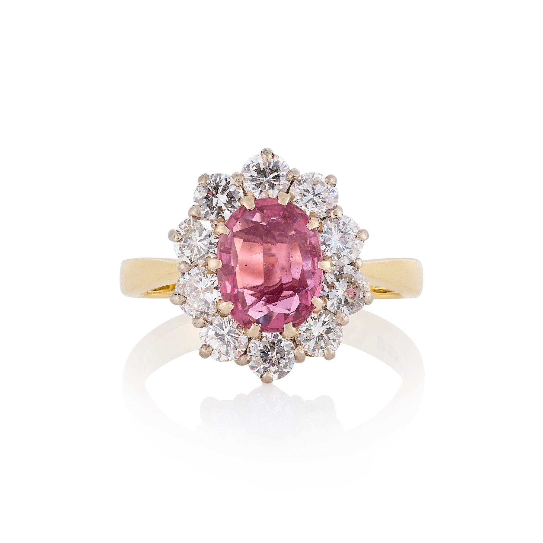 Pink Sapphire and Diamond Engagement Ring - Wildsmith Jewellery