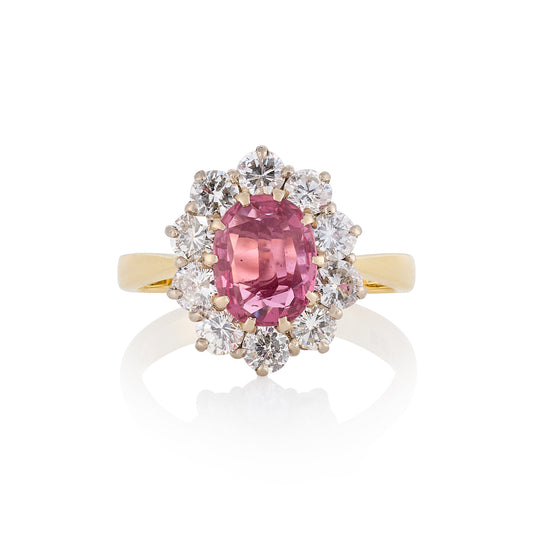 Pink Sapphire and Diamond Engagement Ring - Wildsmith Jewellery