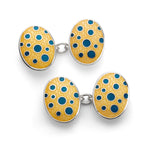Hand Enamelled Sterling Silvering “Bubble” Cufflinks