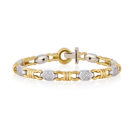 18ct Gold & Diamond Two Tone Bracelet - Wildsmith Jewellery
