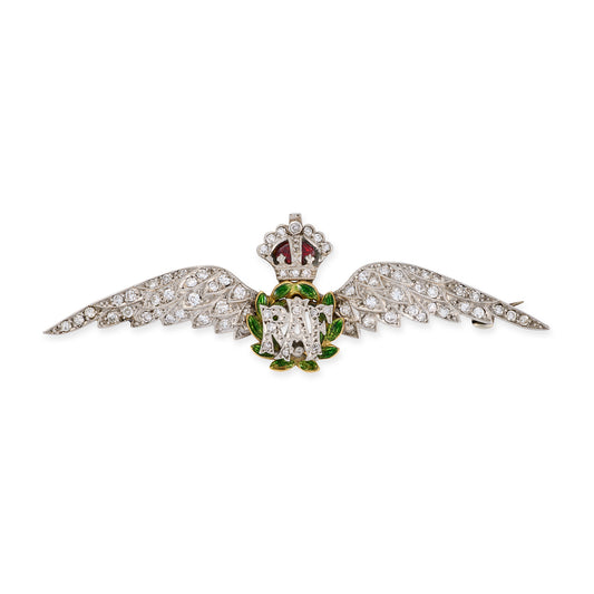 Art Deco Royal Air Force Diamond Sweetheart Brooch - Wildsmith Jewellery