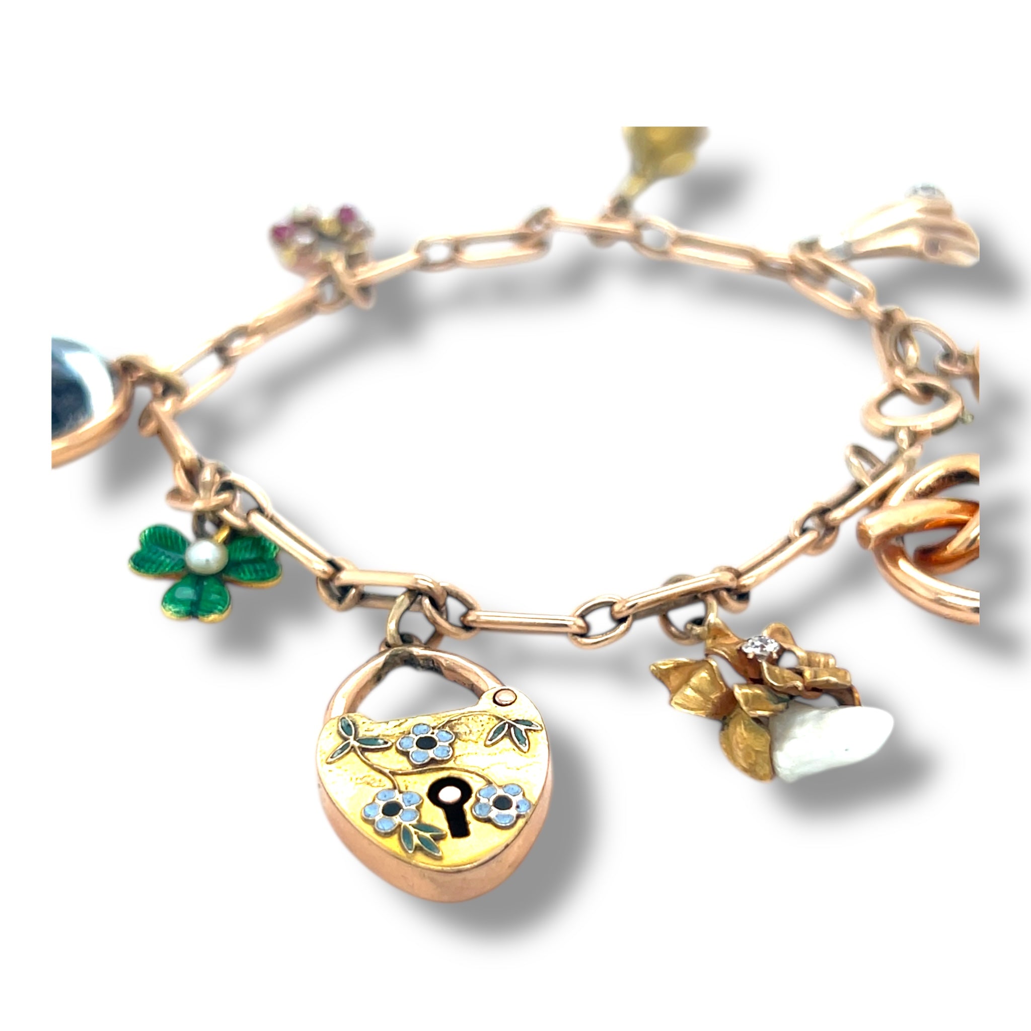 Antique Gold Charm Bracelet