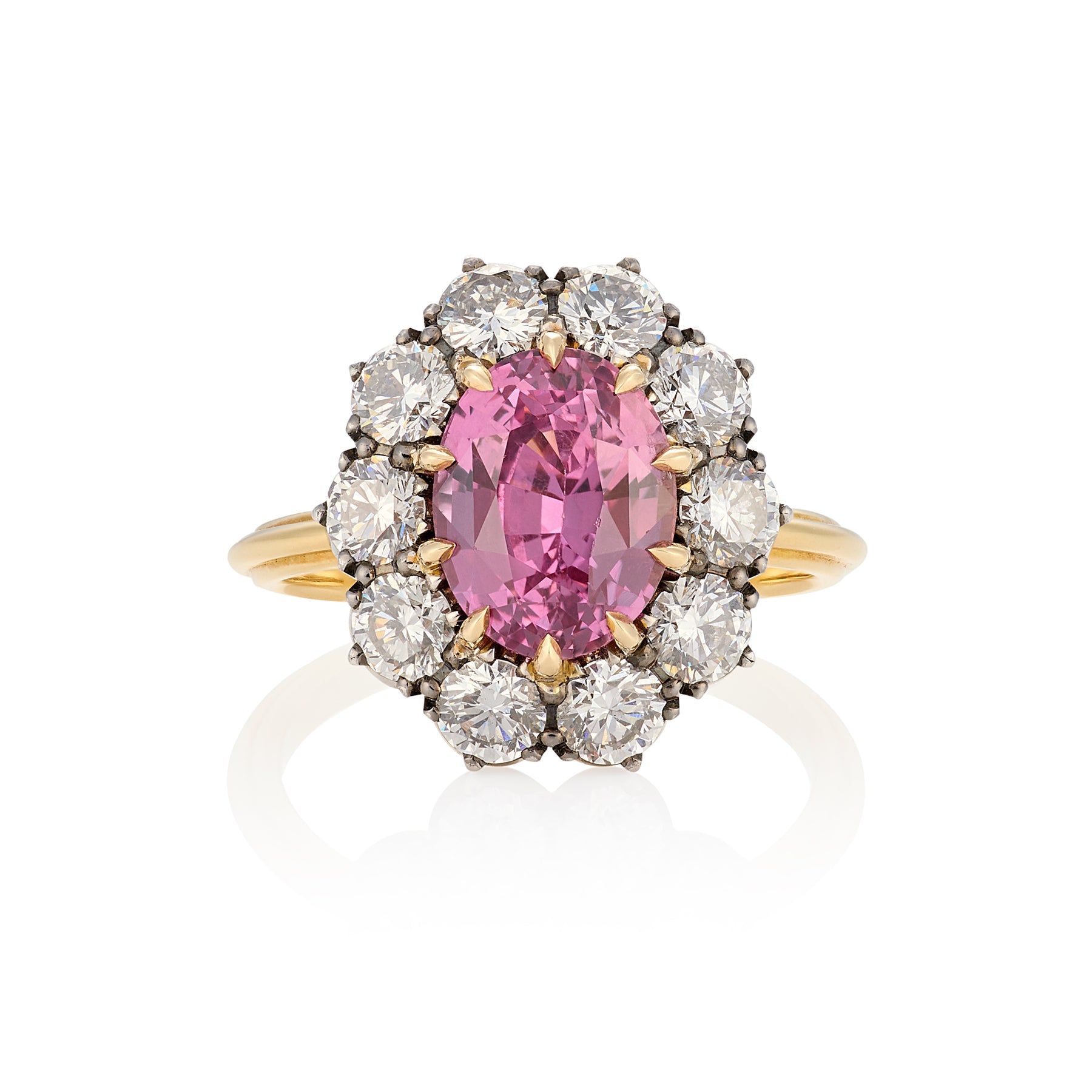 Pink Sapphire & Diamond Georgian Revival Ring